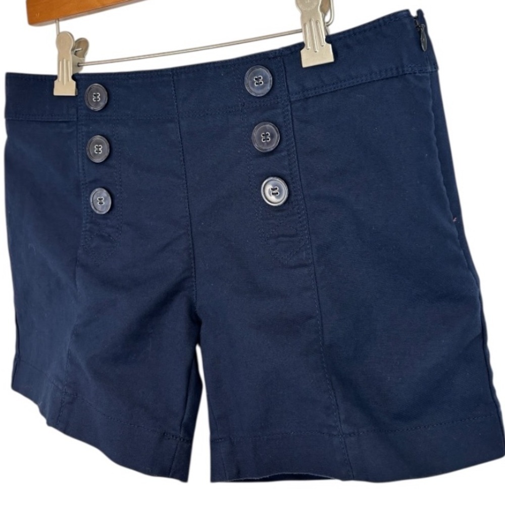 The Limited Women’s Dark Blue High Waisted Sailor Shorts with Button Accents - Picture 3 of 7